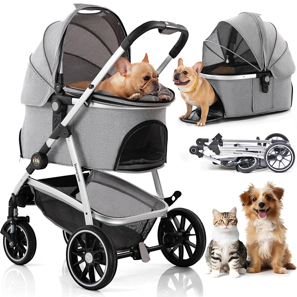 ペットカートKenyone C510 グレイ Amazon.com: Kenyone Pet Stroller 3 in 1 Dog Stroller for